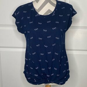 IZOD Small Blue Glasses Pattern Tee